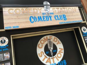 the comedy station blackpool signage