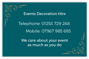 Events Decoration Hire Business Card