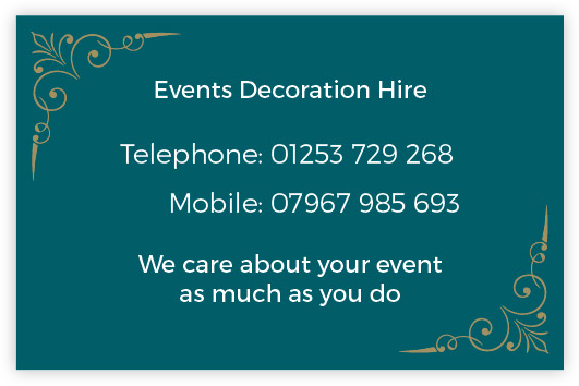 Events Decoration Hire Business Card